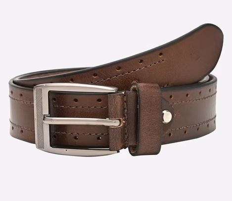 Genuine Leather Belt for Men's Leather Belt with Buckle Closure - 87 CM