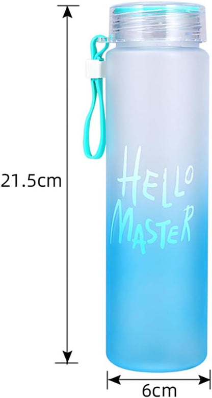 Hello Master Colorful Water Bottle with Airtight Cap Holder Strap, Leak Proof,BPA Free