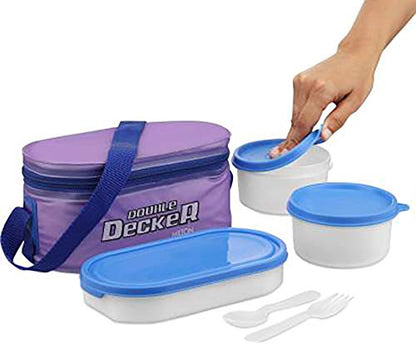 Milton Softline Double Decker Lunch Box, Set of 3, Leak Proof