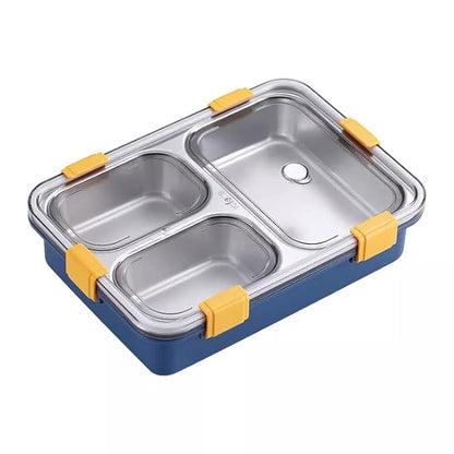 Compartment Lunch Box Stainless Steel with Spoon & Chop Stick, BPA Free, Leak Proof