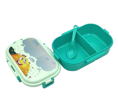 Senso Champs Kids Lunch Box Leak Proof, Air Right, Unbreakable, Food Grade Plastic, 2 Compartment with Spoon