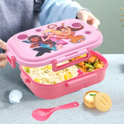 Senso Champs Kids Lunch Box Leak Proof, Air Right, Unbreakable, Food Grade Plastic, 2 Compartment with Spoon