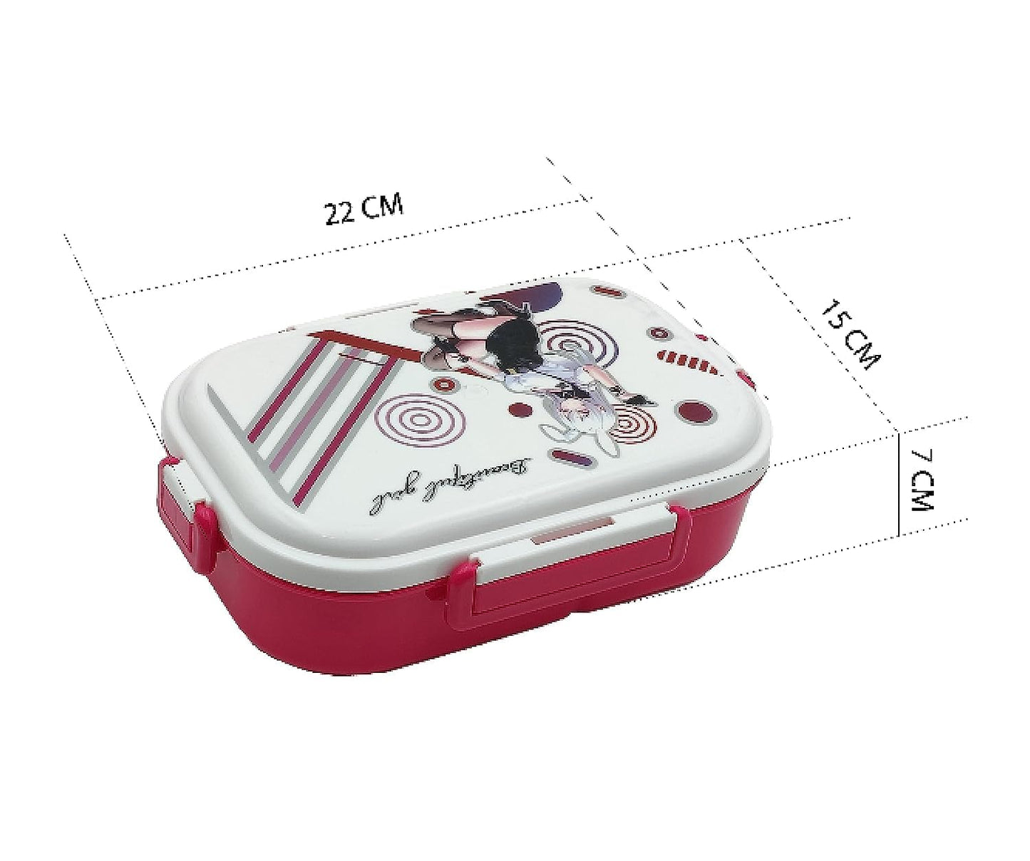 Senso Champs Kids Lunch Box Leak Proof, Air Right, Unbreakable, Food Grade Plastic, 2 Compartment with Spoon