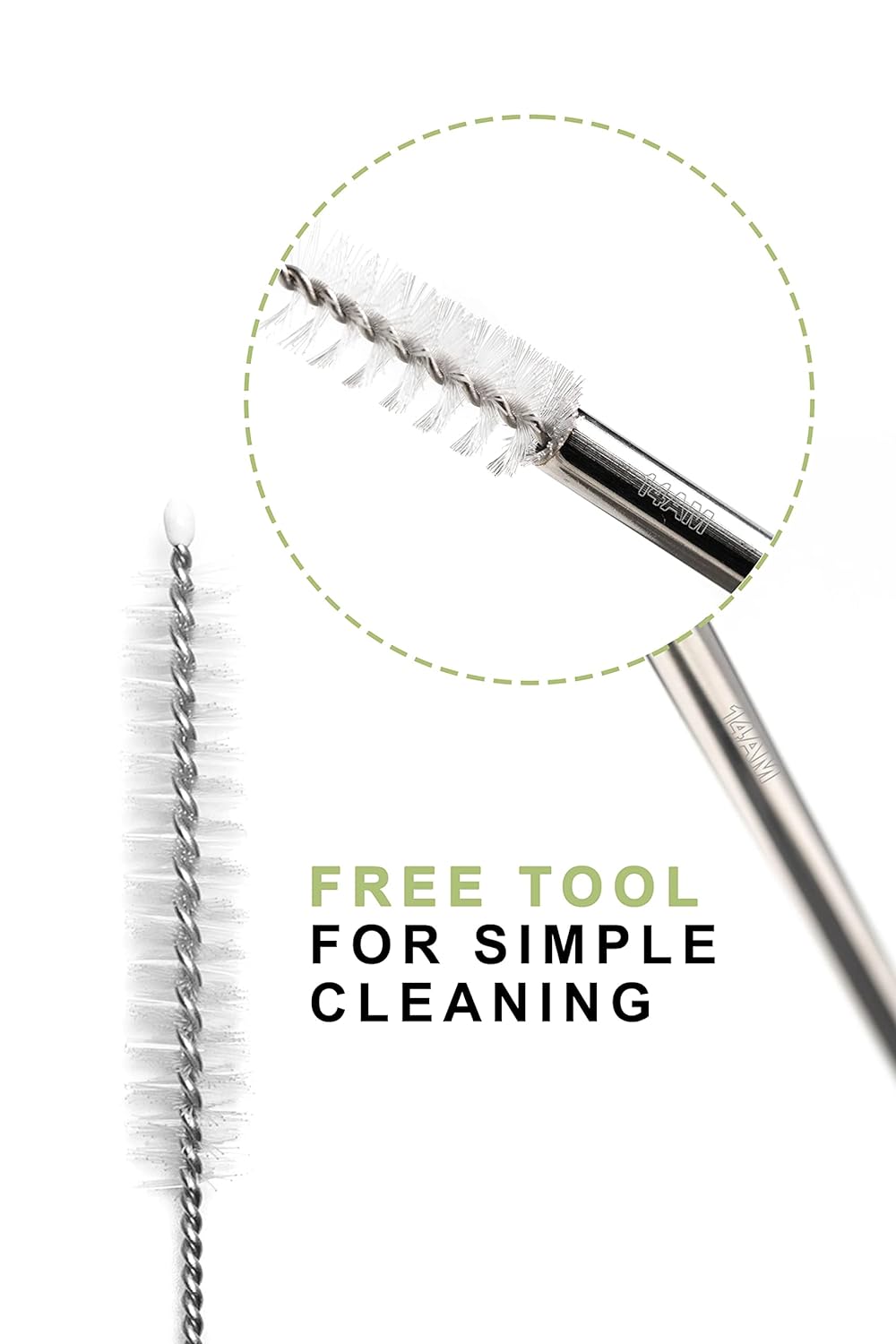 Stainless Steel Straws with Cleaning Brush, Reusable Metal Straws Pack of 4