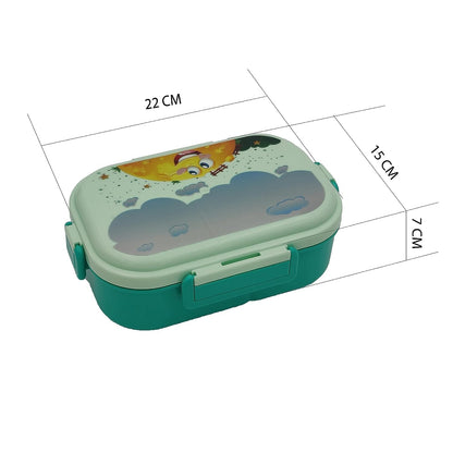 Senso Champs Kids Lunch Box Leak Proof, Air Right, Unbreakable, Food Grade Plastic, 2 Compartment with Spoon