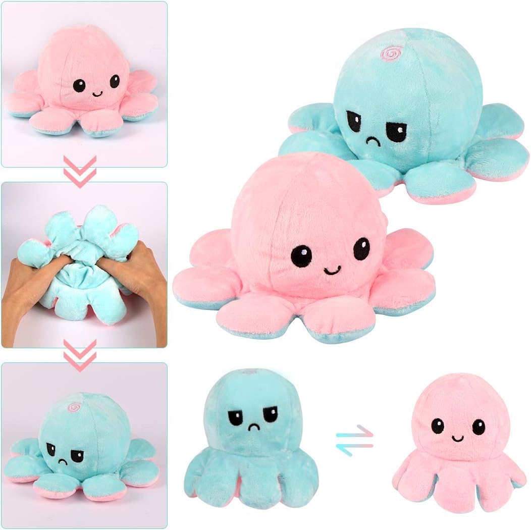 Reversible Octopus Plushie, Reversible Soft Toys for Kids | Plush Soft Toys for Baby Boys and Girls | Octopus Soft Toy for Kids - GMARTSHOPY