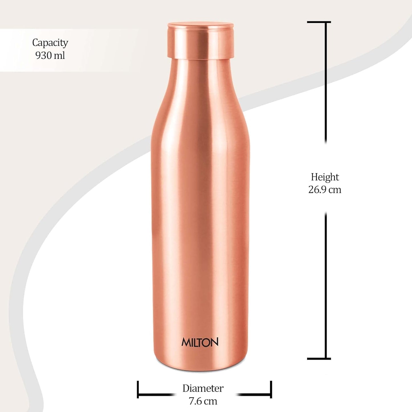 Milton Copper Charge 1000 Water Bottle, 930 ml, 1 Piece, Copper