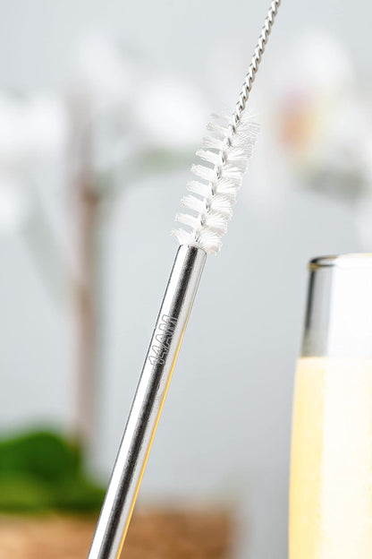 Stainless Steel Straws with Cleaning Brush, Reusable Metal Straws Pack of 4