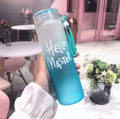 Hello Master Colorful Water Bottle with Airtight Cap Holder Strap, Leak Proof,BPA Free