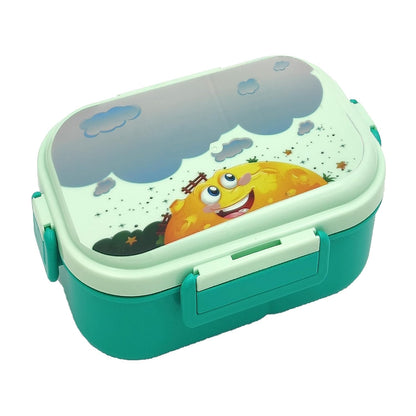 Senso Champs Kids Lunch Box Leak Proof, Air Right, Unbreakable, Food Grade Plastic, 2 Compartment with Spoon