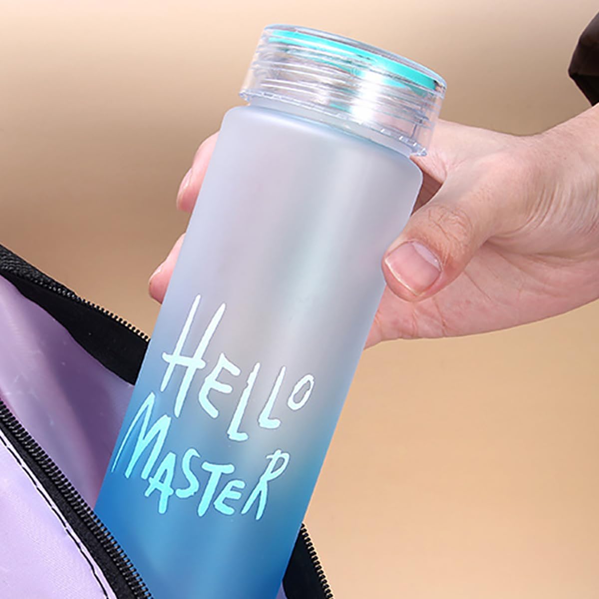 Hello Master Colorful Water Bottle with Airtight Cap Holder Strap, Leak Proof,BPA Free