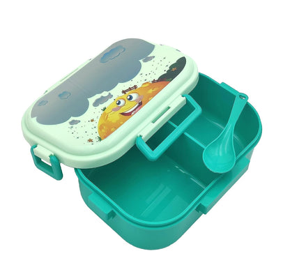 Senso Champs Kids Lunch Box Leak Proof, Air Right, Unbreakable, Food Grade Plastic, 2 Compartment with Spoon