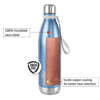 Scout Stainless Steel Double Walled Water Bottle, Hot and Cold, 750ml, 1pc, Blue