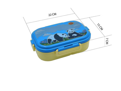 Senso Champs Kids Lunch Box Leak Proof, Air Right, Unbreakable, Food Grade Plastic, 2 Compartment with Spoon