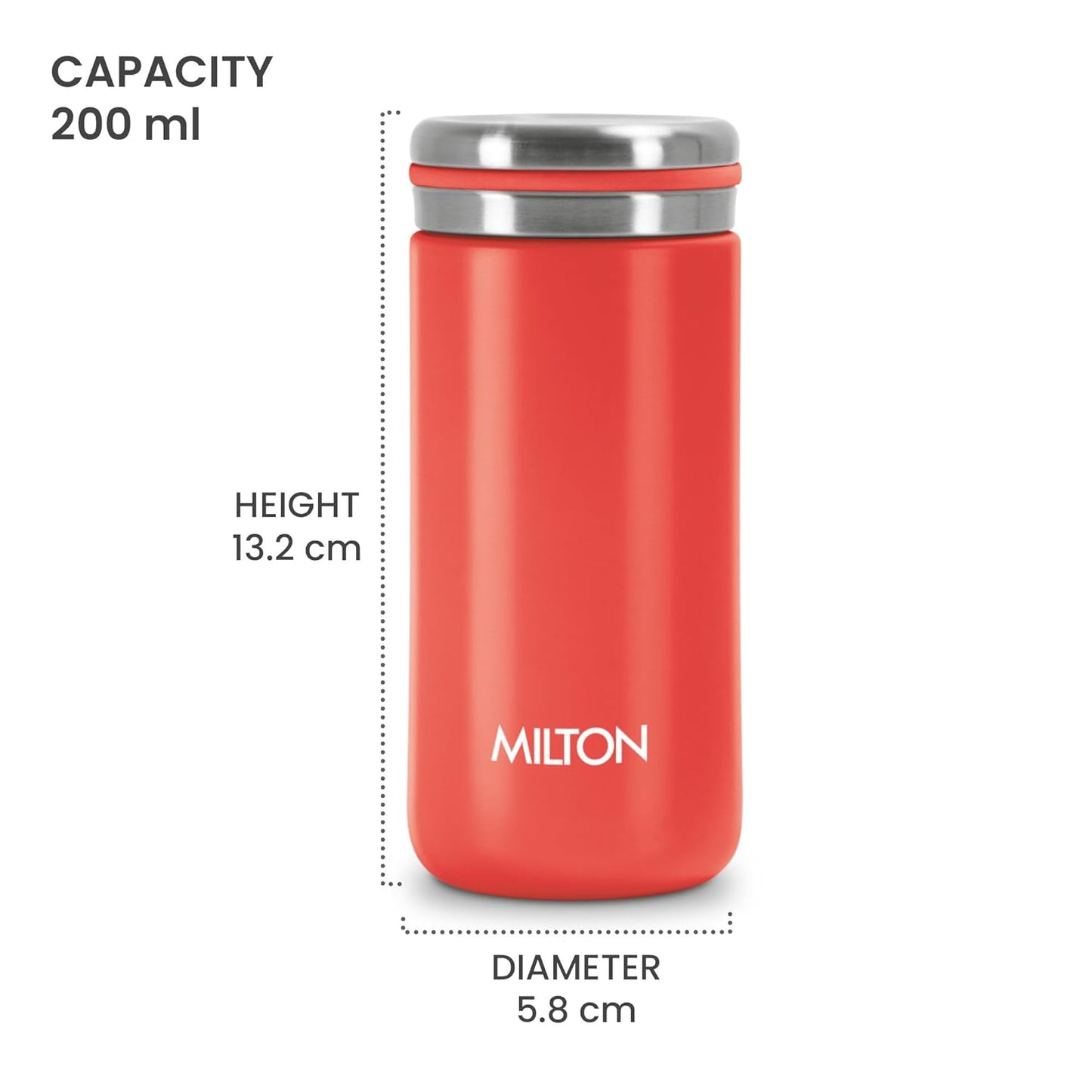 Milton Shiny Thermosteel Insulated Water Bottle, 200ml Hot and Cold