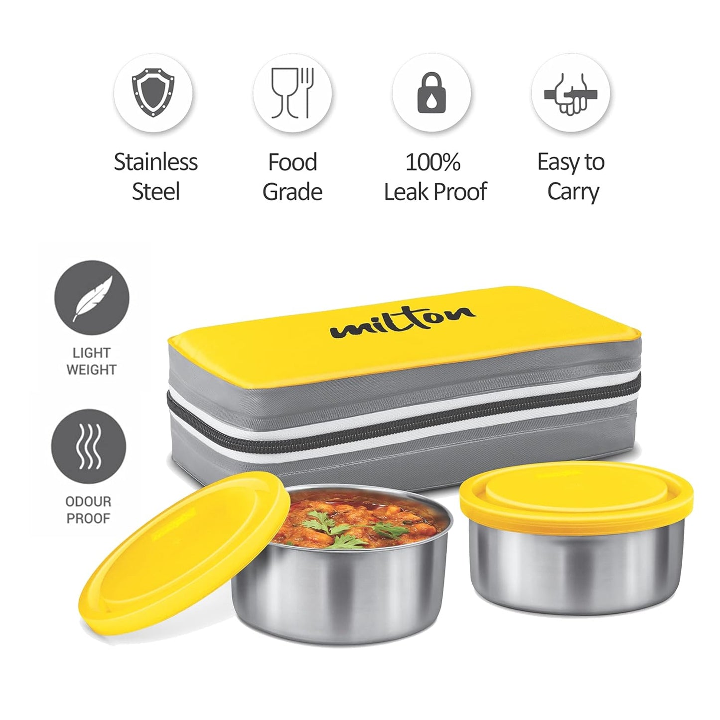 New Mini Lunch Insulated Tiffin, Set of 2, (280 ml Each)