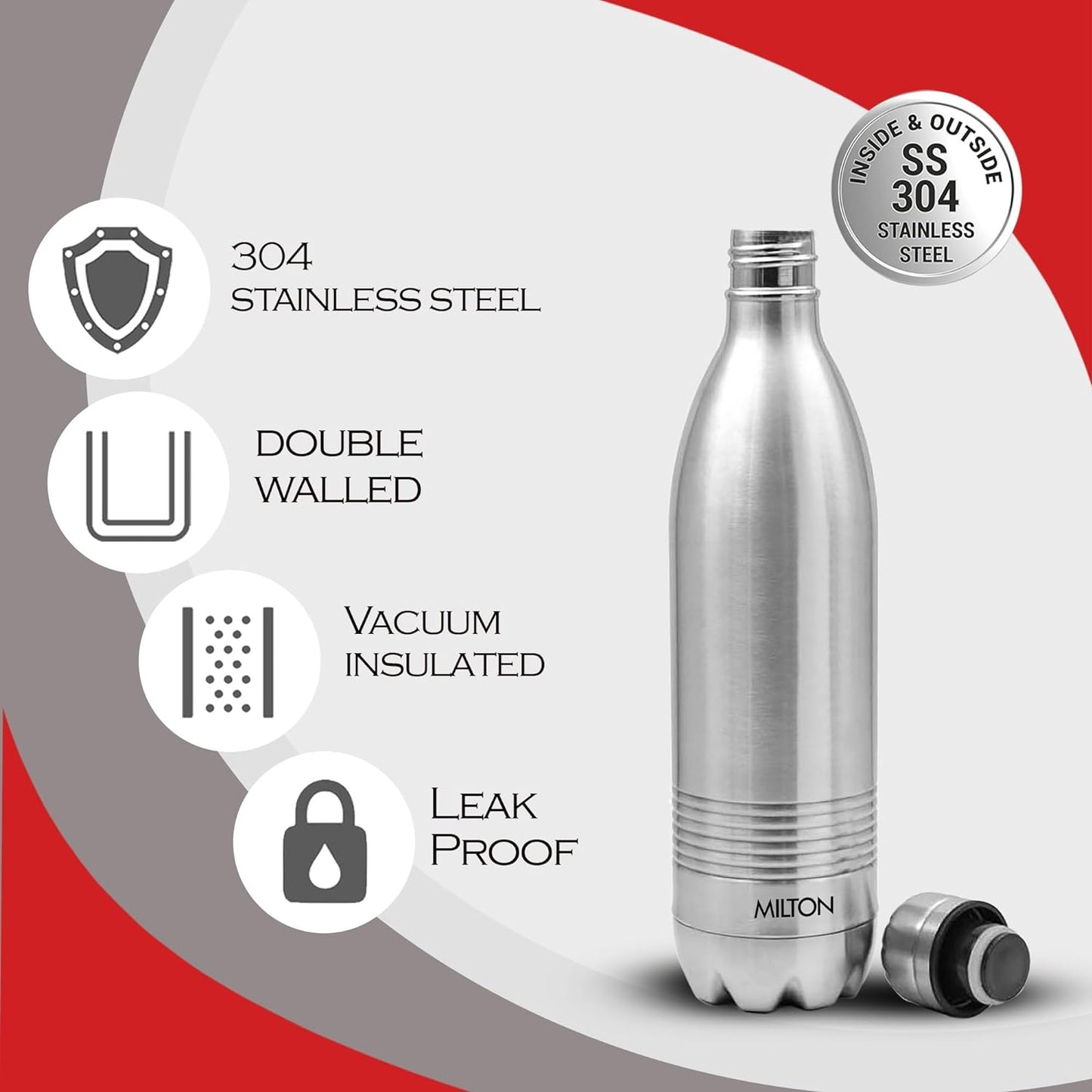 Milton Duo DLX Thermosteel 24 Hours Hot and Cold Water Bottle Leak Proof