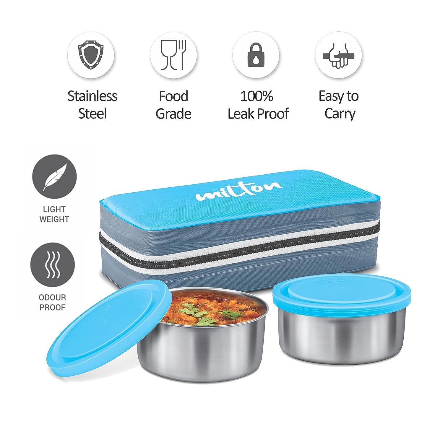 New Mini Lunch Insulated Tiffin, Set of 2, (280 ml Each)