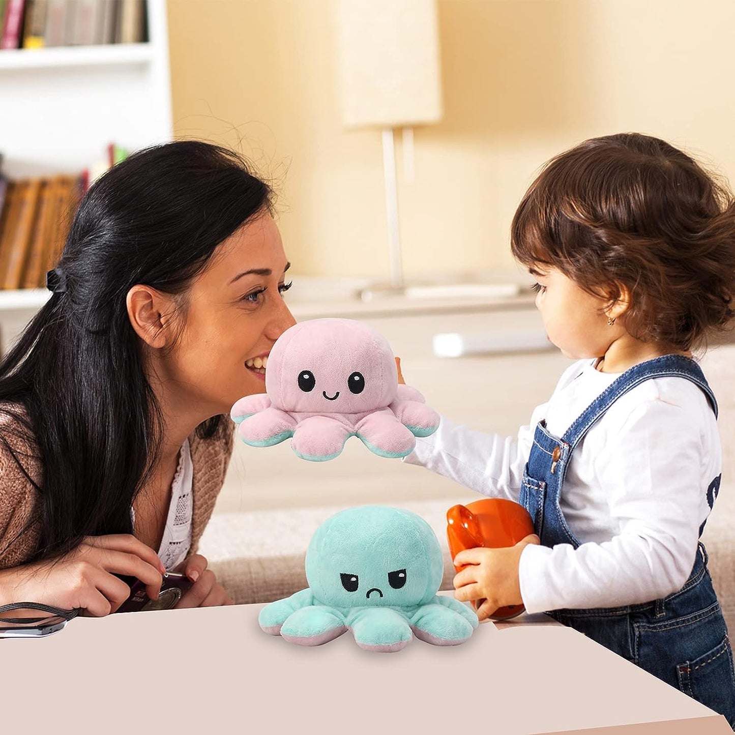 Reversible Octopus Plushie, Reversible Soft Toys for Kids | Plush Soft Toys for Baby Boys and Girls | Octopus Soft Toy for Kids - GMARTSHOPY