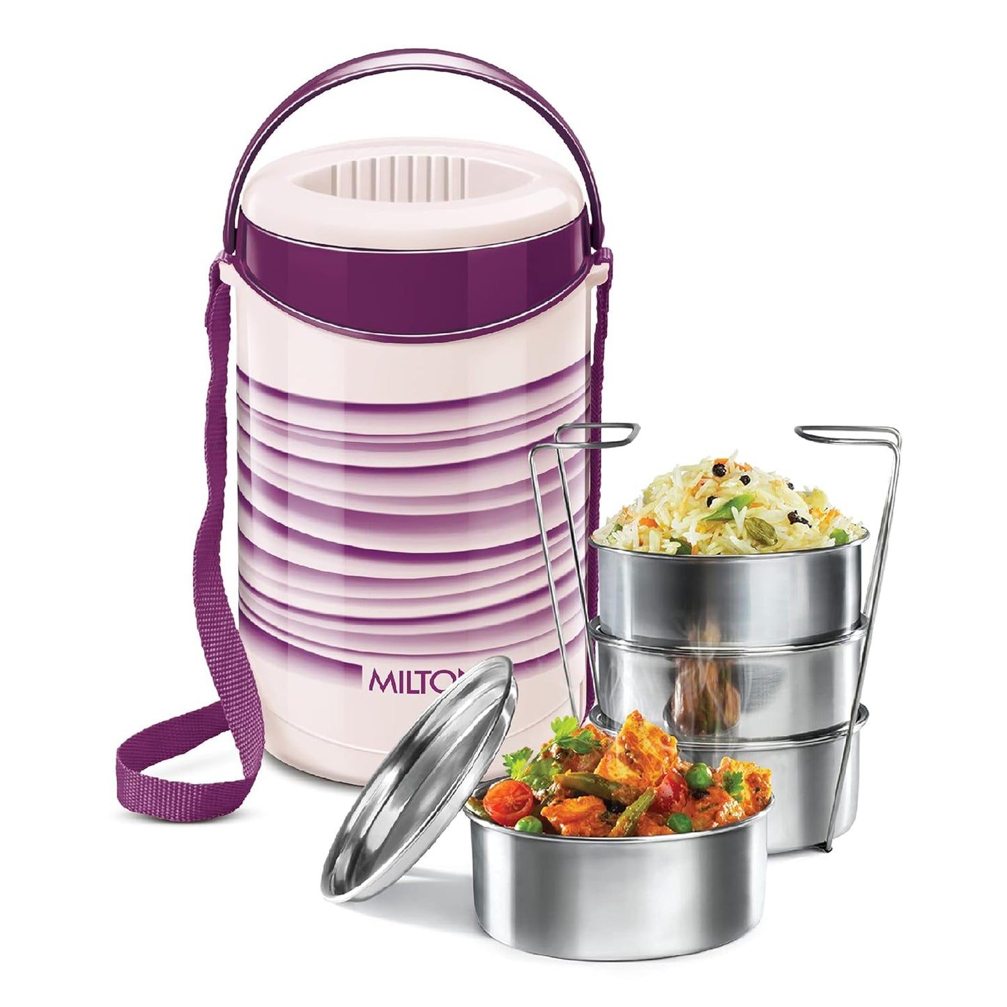 Milton Econa 4 Stainless Steel Lunch Box, Thermoware Insulated Leak Proof Tiffin Box