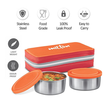 New Mini Lunch Insulated Tiffin, Set of 2, (280 ml Each)