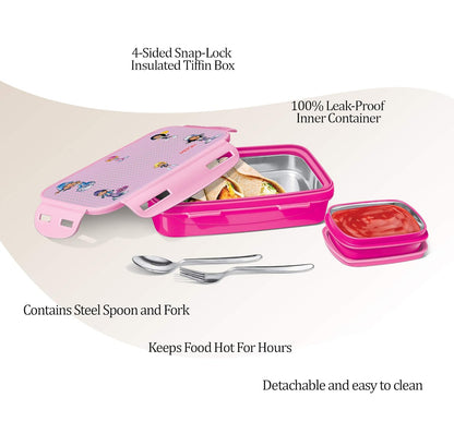 Milton Steely Deluxe Mini Insulated Lunchbox,  Airtight and leak-proof