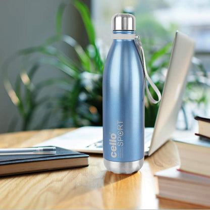 Scout Stainless Steel Double Walled Water Bottle, Hot and Cold, 750ml, 1pc, Blue