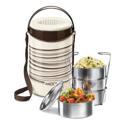 Milton Econa 4 Stainless Steel Lunch Box, Thermoware Insulated Leak Proof Tiffin Box