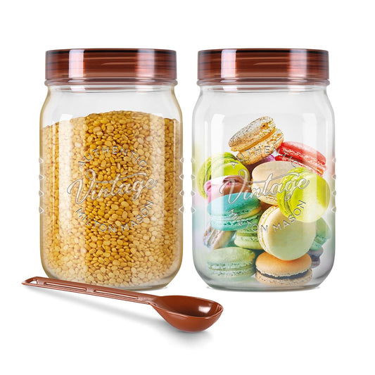 MILTON Vintage Plastic Storage Jar and Container Set, Airtight & BPA Free