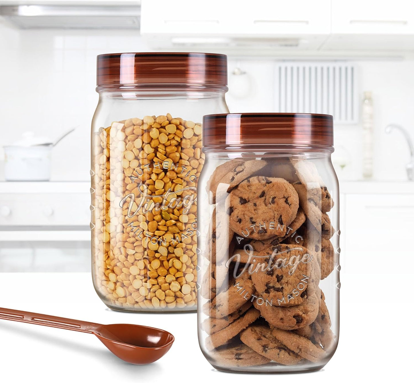 MILTON Vintage Plastic Storage Jar and Container Set, Airtight & BPA Free