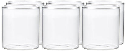 Borosil Vision Small Squat Glass Set of 6 pcs, Transparent Drinking Glass