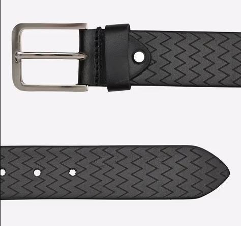 Genuine Leather Belt for Men's, Formal Casual Jeans Pants, Black