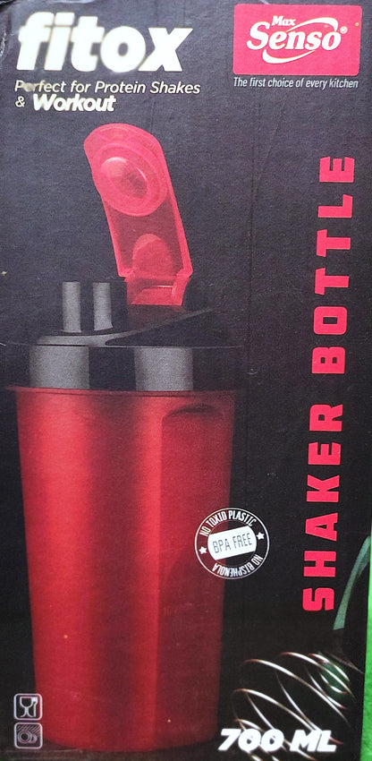 Shaker Bottle, Perfect for Protein Shakes & Workout Red Color 700ml