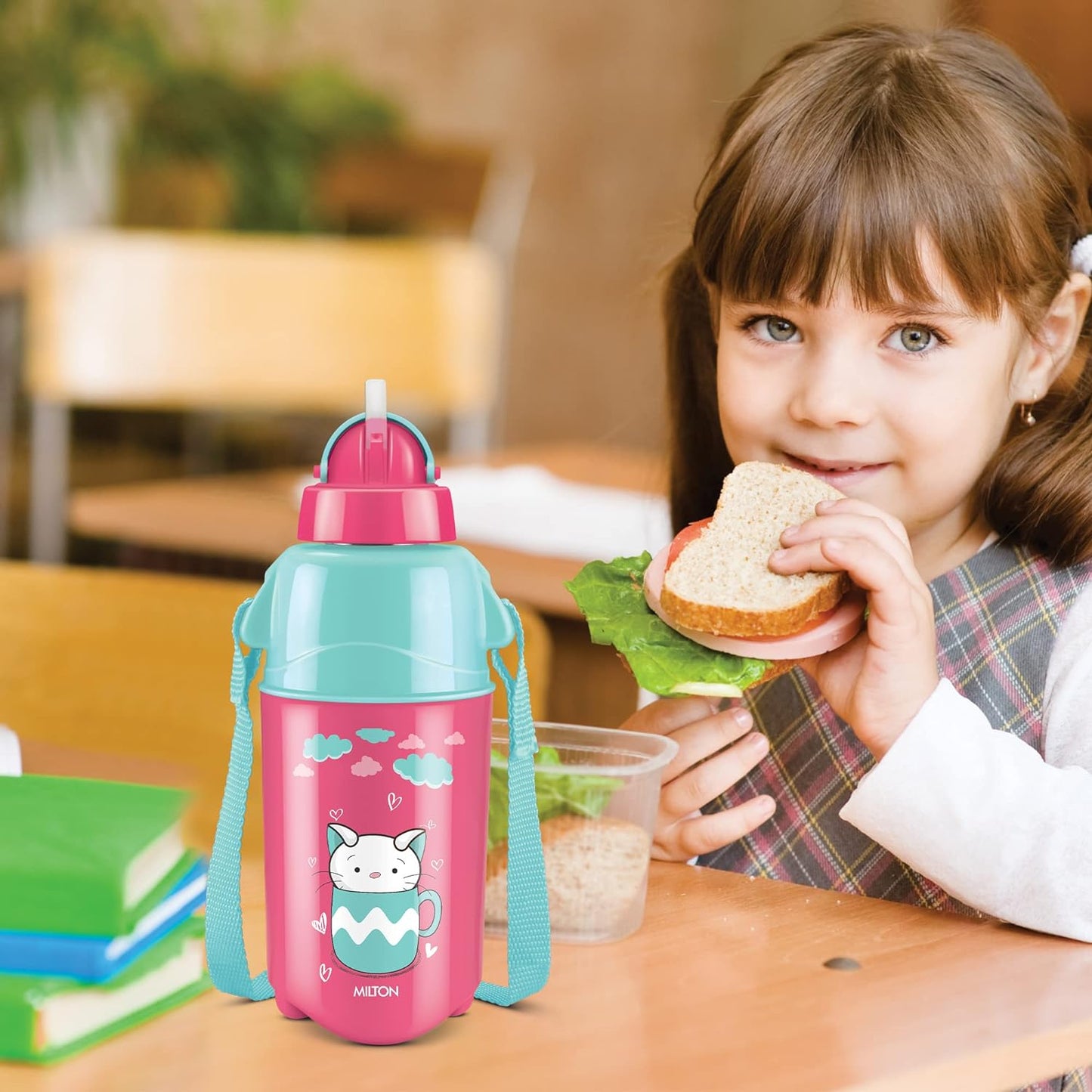 Milton Kool Trendy, Kids water Bottle, Leak Proof, BPA & Lead Free Plastic Insulated Kids Water Bottle