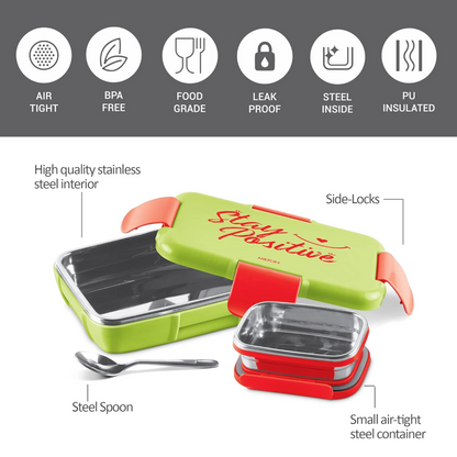 Snap Lock Insulated Inner Stainless Steel Tiffin Box