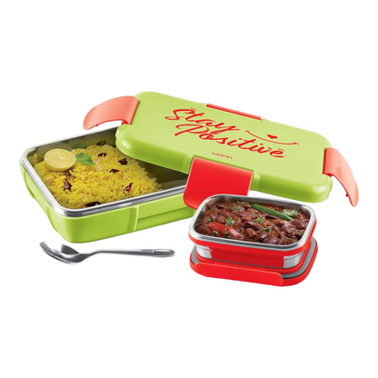 MILTON Snap Lock Insulated Inner Steel Tiffin Box