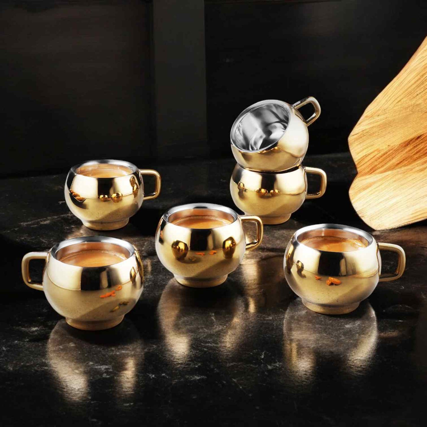 Expo Gold craft Tea cup, Elegant and Premium design Tea cup set of 6pcs