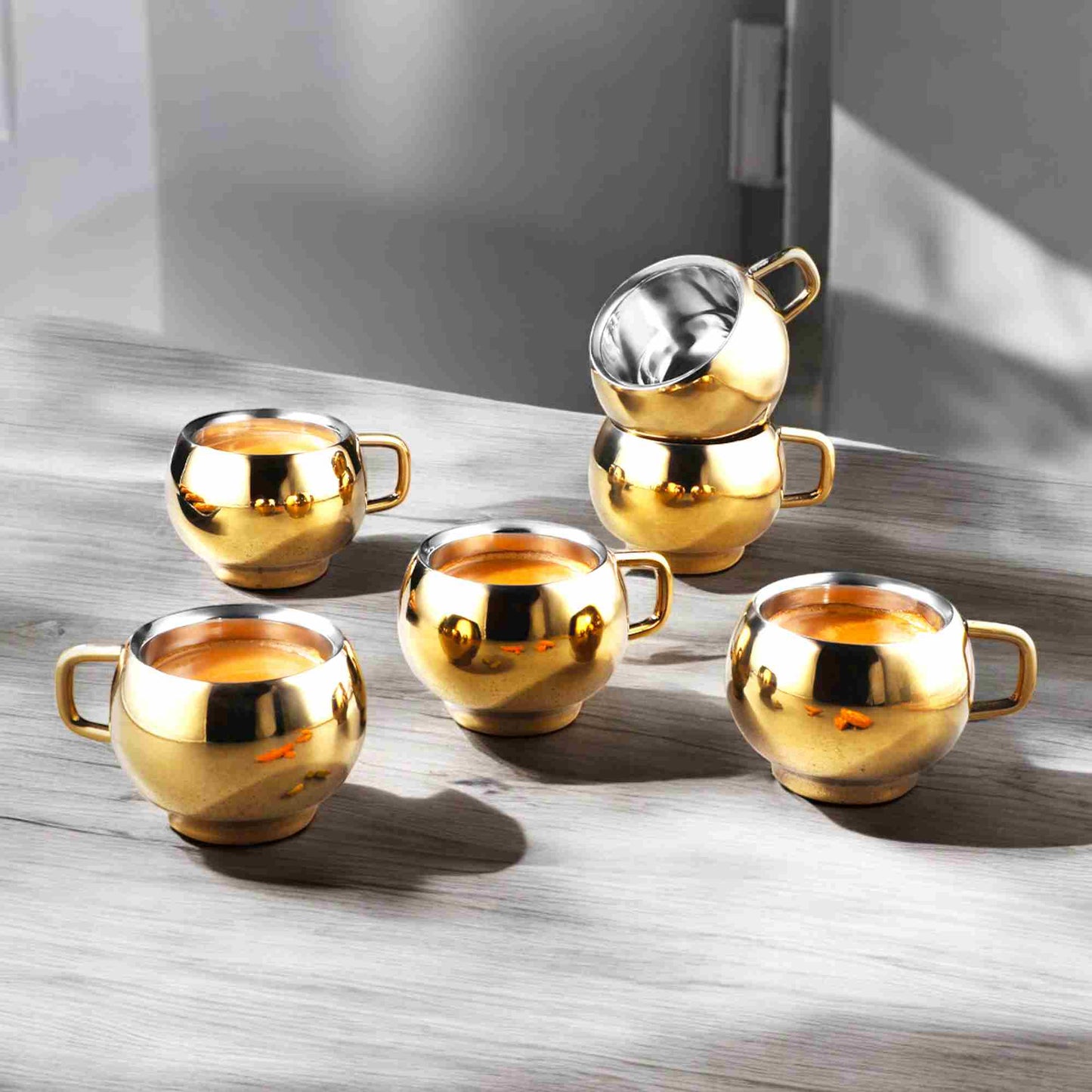 Expo Gold craft Tea cup, Elegant and Premium design Tea cup set of 6pcs