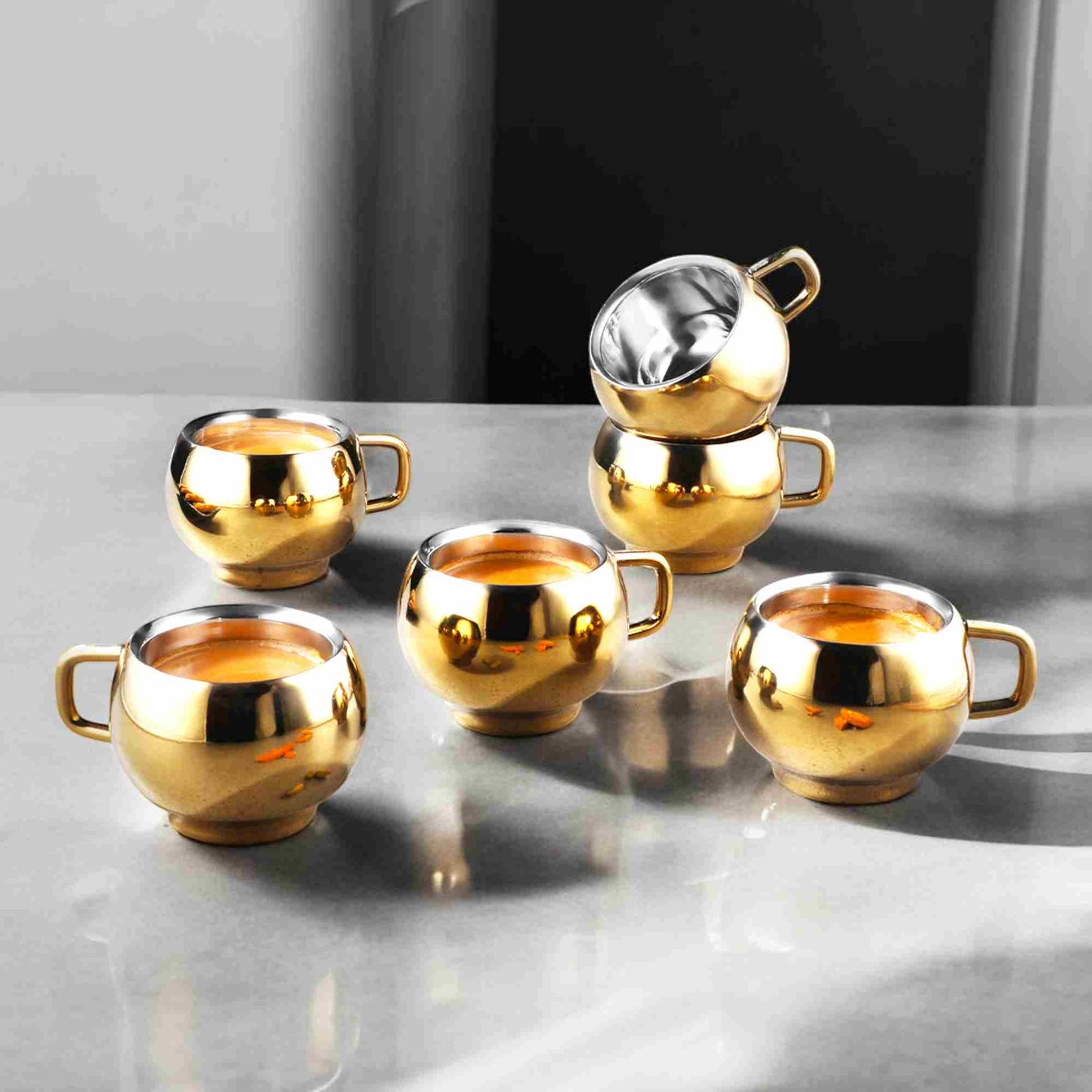 Expo Gold craft Tea cup, Elegant and Premium design Tea cup set of 6pcs