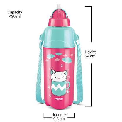 Milton Kool Trendy, Kids water Bottle, Leak Proof, BPA & Lead Free Plastic Insulated Kids Water Bottle