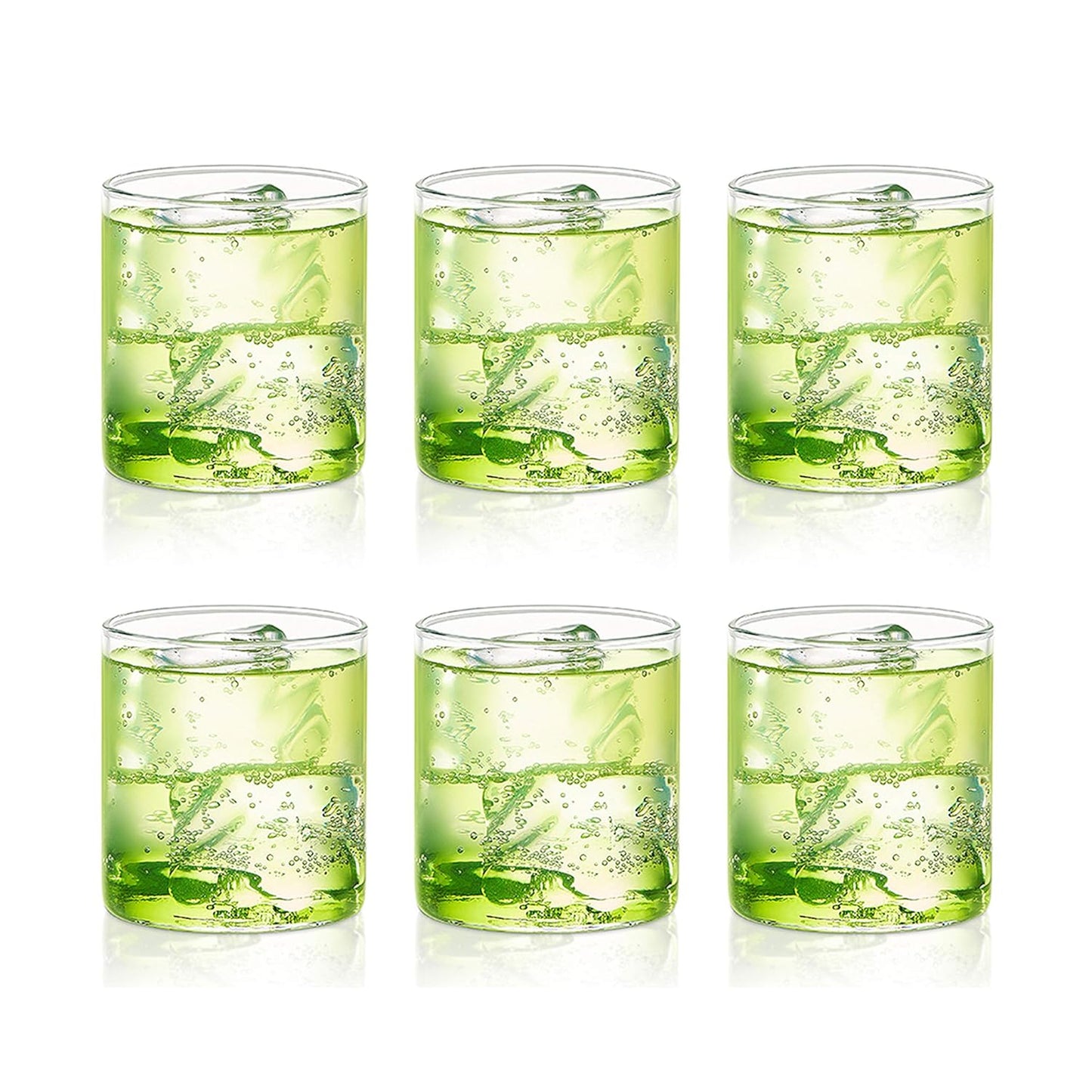 Borosil Vision Small Squat Glass Set of 6 pcs, Transparent Drinking Glass