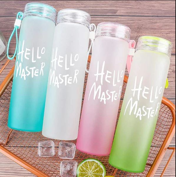 Hello Master Colorful Water Bottle with Airtight Cap Holder Strap, Leak Proof,BPA Free