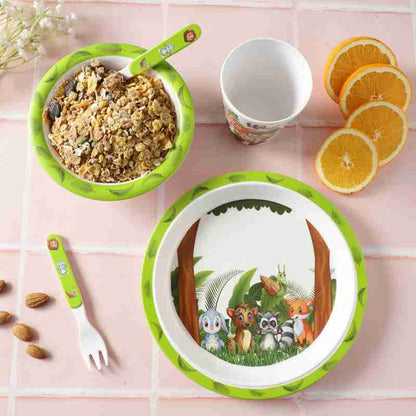 Baby Kids Melamine Kids Dinnerware Set of 5 PCS, BPA-free and dishwasher safe