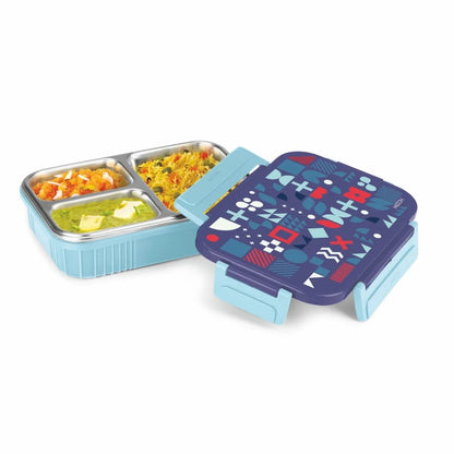 Milton Fun Feast Lunch Box 3 Compartments Vacuum Insulated Stainless Steel, Food Grade, PU Insulated