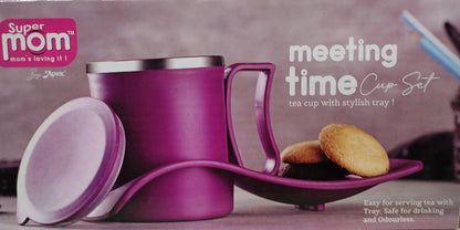 Super Mom By Apex Meeting Time Cup Set , Tea Cup With Stylish tray