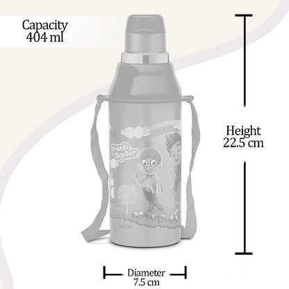 Milton Kool Steelight Steel Thermoware Kids Water Bottle, Insulated Inner Steel 400ml