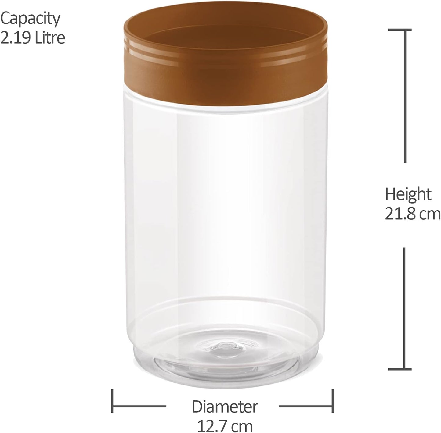 MILTON Stack IT Plastic Storage Jar, Brown | Air Tight | Storage Jar | Kitchen Organiser | BPA Free | Stackable | Modular | Food Grade | Multipurpose Jar