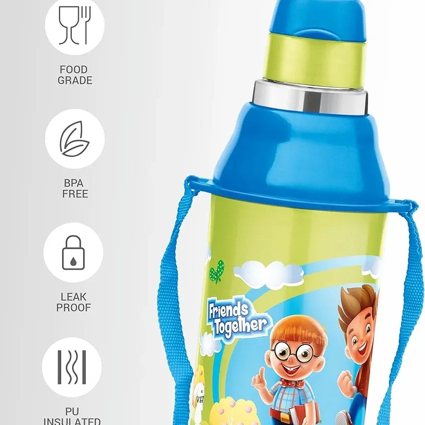 Milton Kool Steelight Steel Thermoware Kids Water Bottle, Insulated Inner Steel 400ml