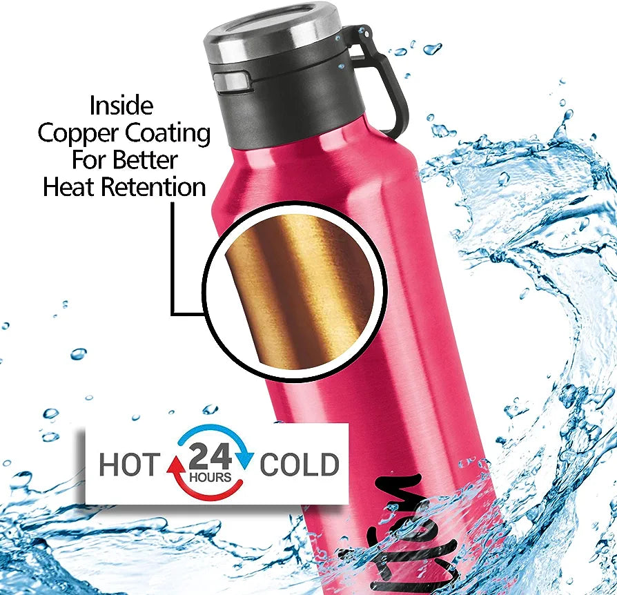 Milton Gulp Thermosteel 24 Hours Hot or Cold Water Bottle 600ml, 1 Piece