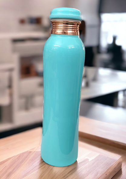 Neo Craft Pure Copper with Blue Color Water Bottle 1000ml, Leak Proof, Light Weight, Stylish